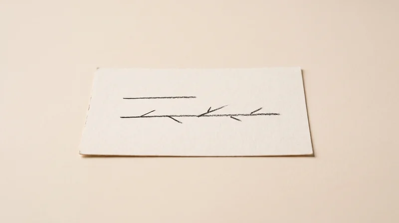短い線と長い線が並び、長いほうにだけ分岐が書き込まれた紙